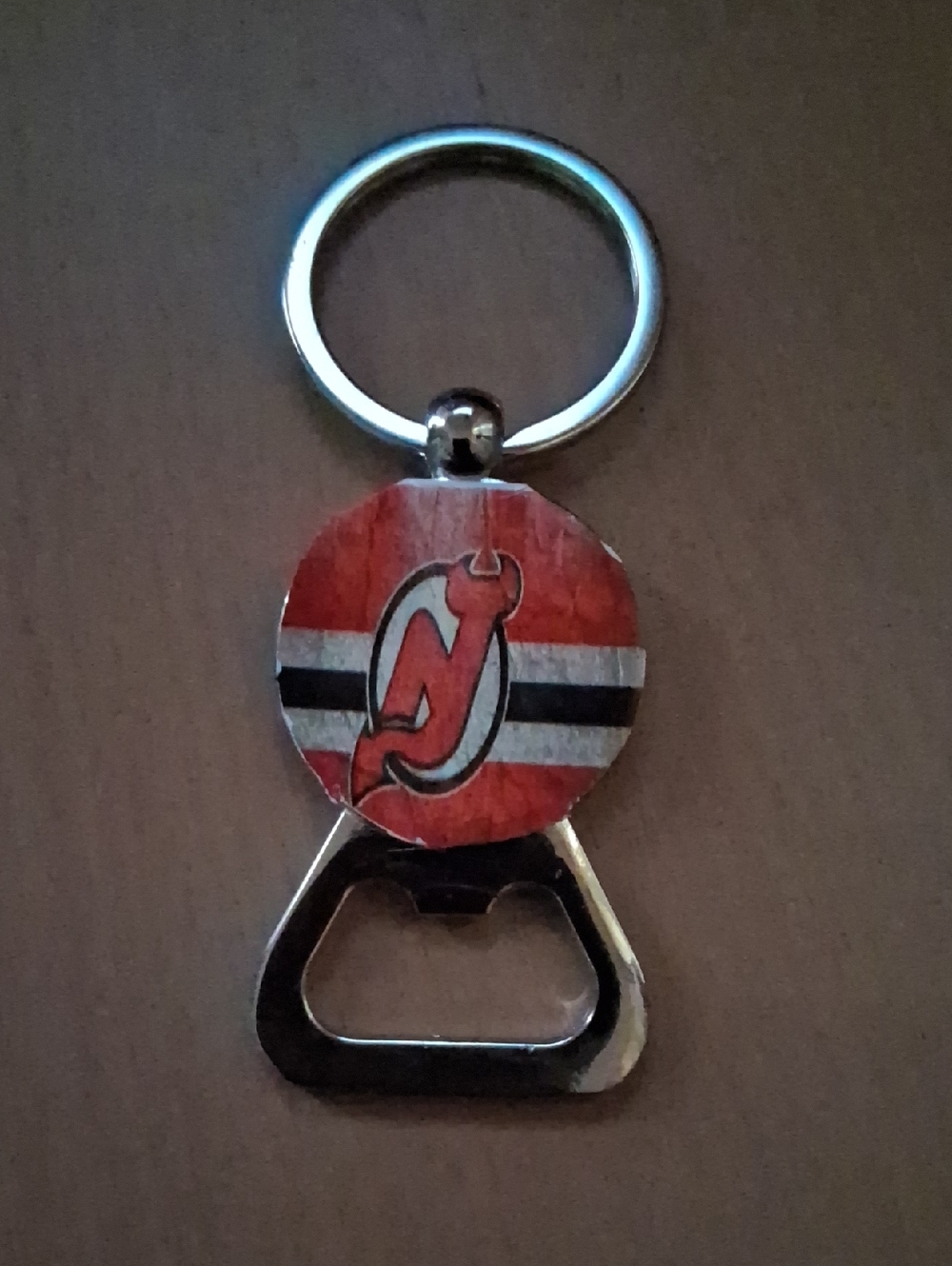New Jersey Devils Bottle Opener Keychain - Red/Black/White
